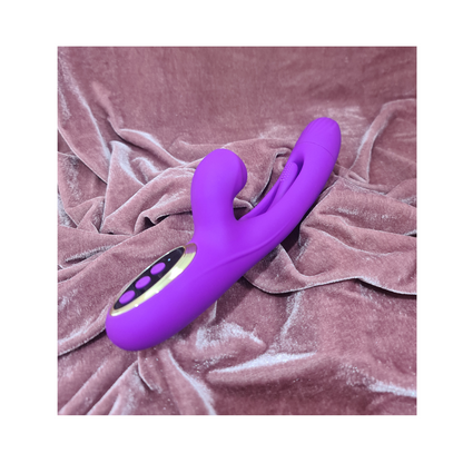 Vibrador estilo conejo con estimulador de vagina